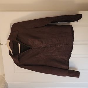 Brown suede-like top